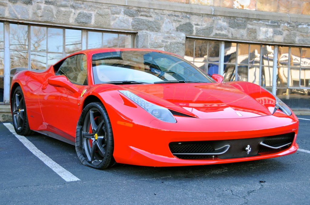 Flat tire on a Ferrari